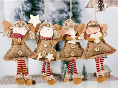 Phụ kiện treo Noel thiên thần vải bố 2 nút X-PKTCT-28